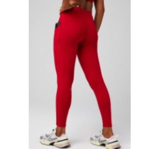 Fabletics Oasis PureLuxe High Waisted Leggings XS Holly Berry Red Soft Sculpting
